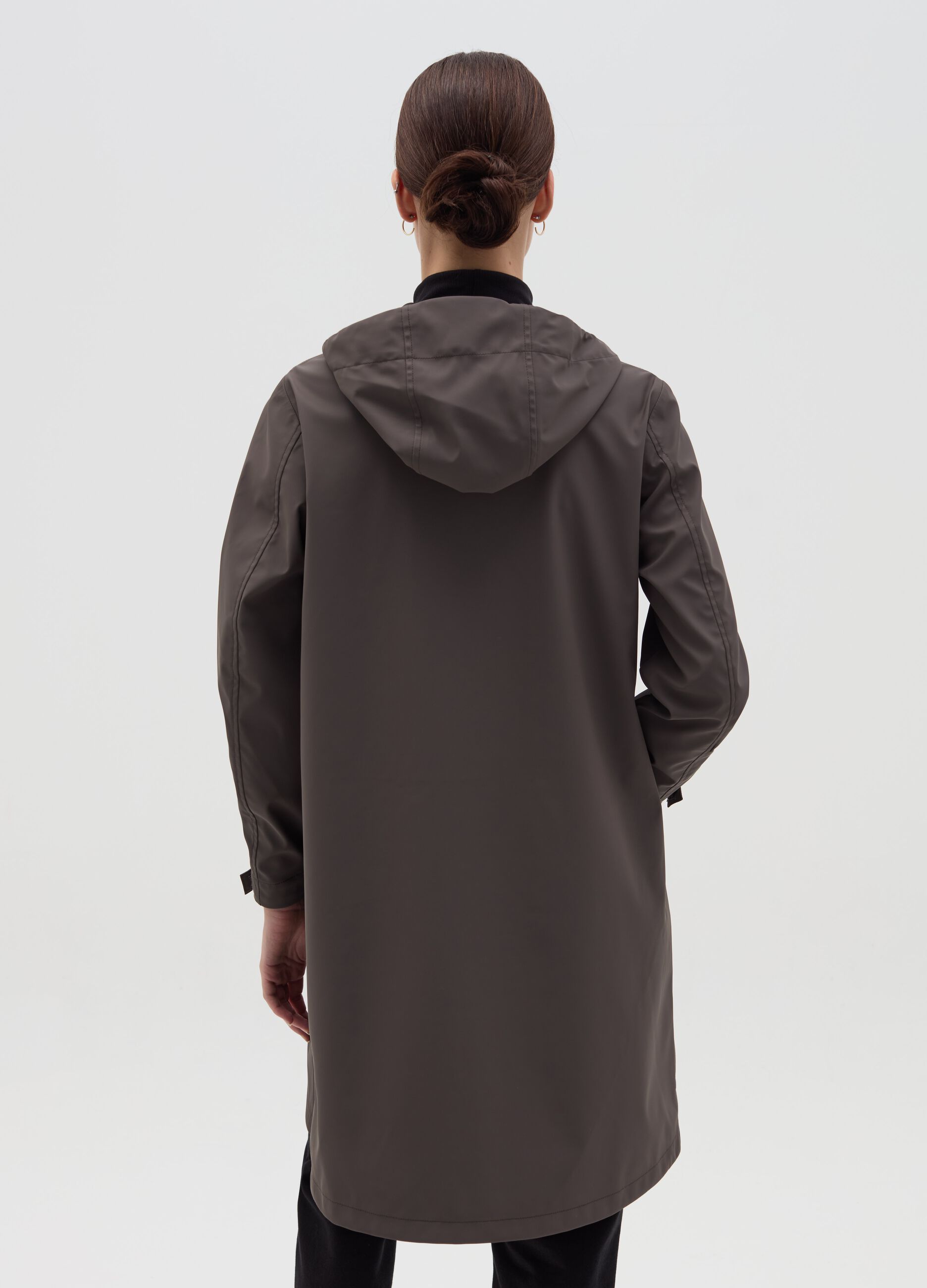 Long parka with hood