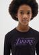 Girls' Black Cotton Blend Slim Fit T-shirt with Lakers Print_2