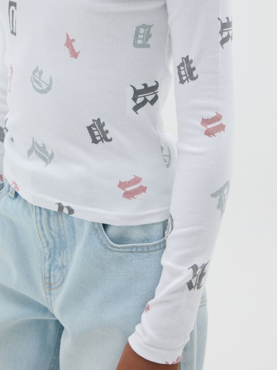 T-shirt da ragazza in cotone elasticizzato multicolor regular fit_2