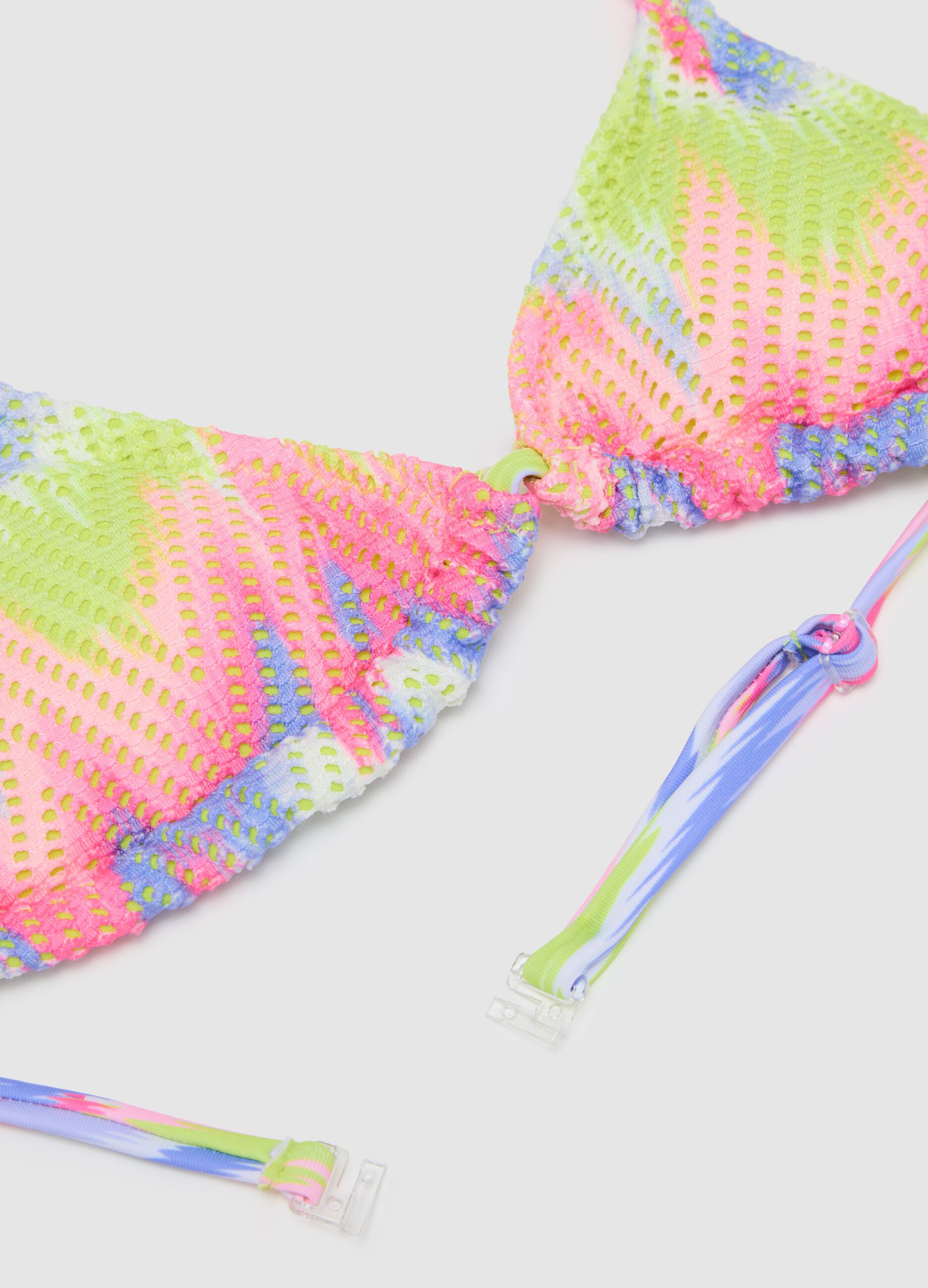 Girls' Multicolour Zig-Zag Fabric Bikini