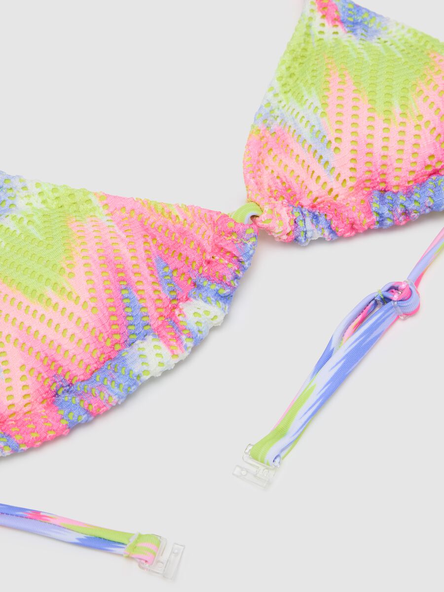 Bikini da ragazze in tessuto multicolor a zig-zag_2