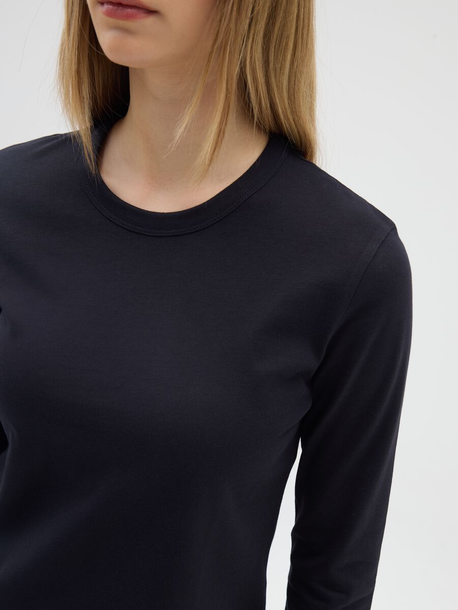 Black pure cotton T-shirt regular fit_3