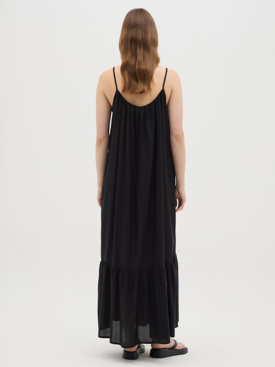 Women's Long Black Viscose Dress Wide Fit_3