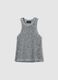 Multicolour cotton blend regular fit tank top with knitted design_0