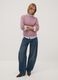 Pink wool-blend cable-knit crew neck jumper_1