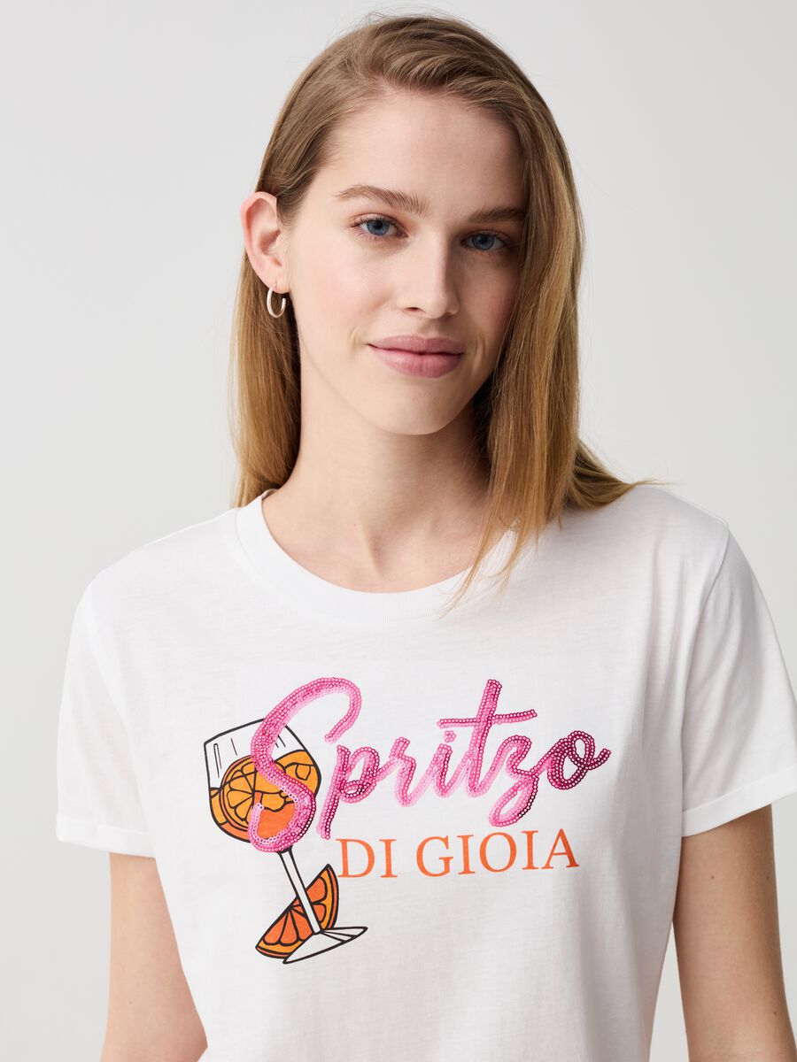T-shirt with Spritz print and sequins_1