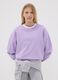 Purple pure cotton sweatshirt with star for girls, relaxed fit_0
