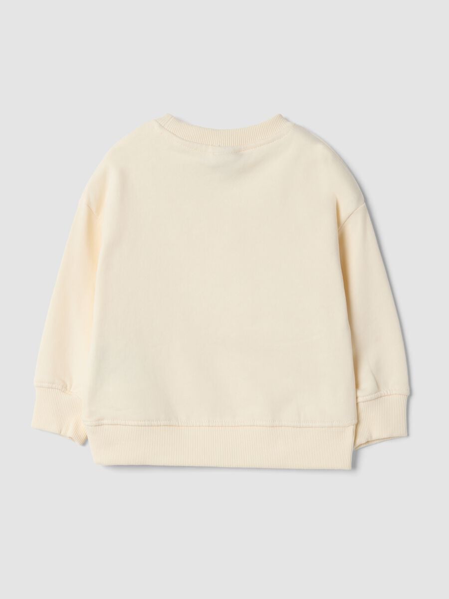 Felpa beige girocollo in puro cotone organico_1