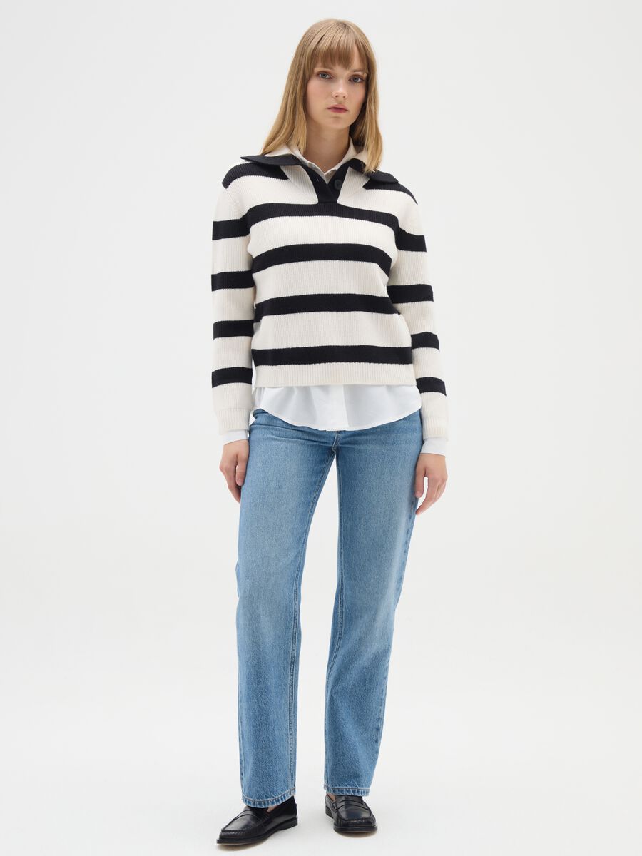 White jumper with black stripes and collar_1