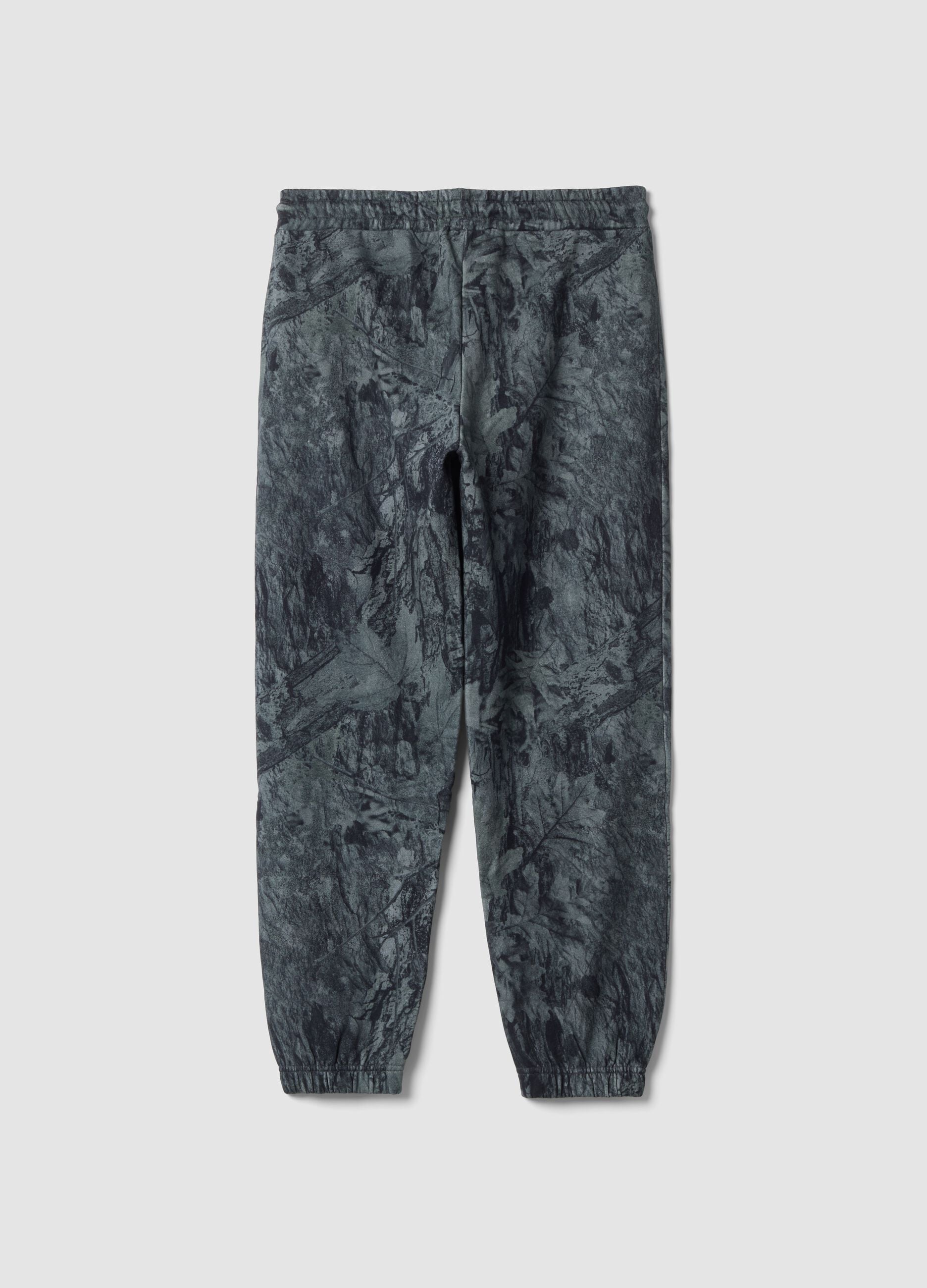 Grey cotton-blend jogger trousers with comfort fit