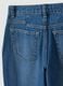 Girls&rsquo; blue baggy pure cotton jeans with embroidered turn-up hem_6