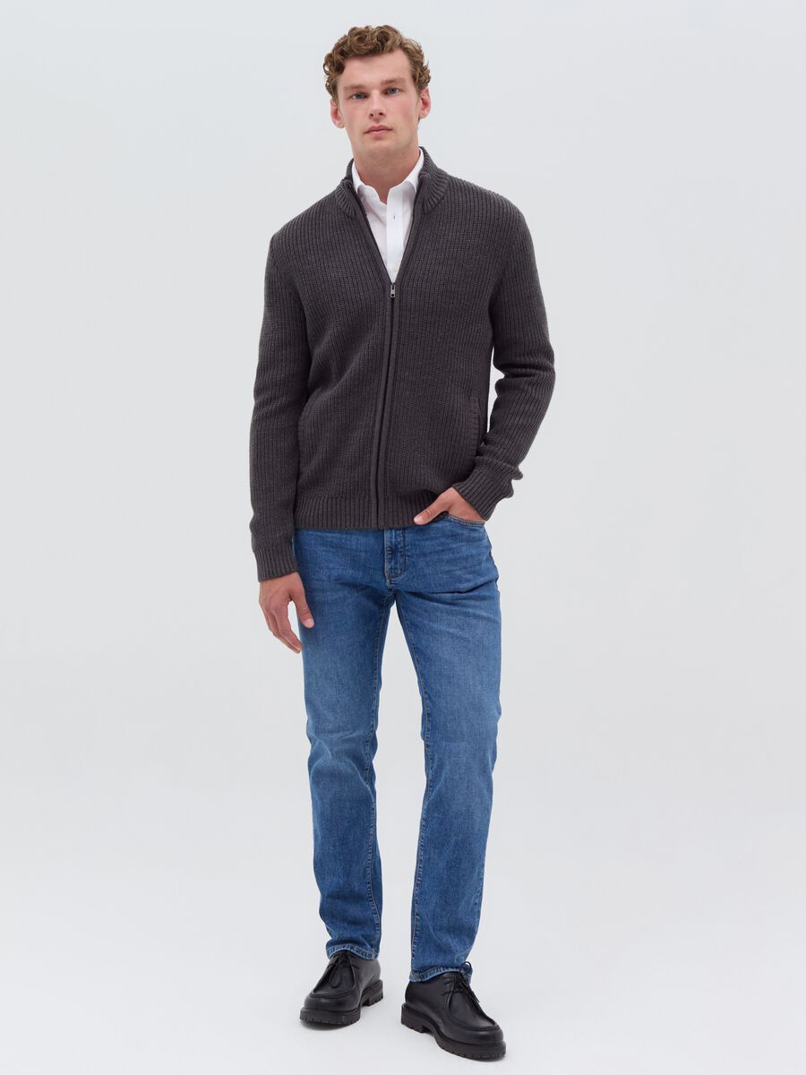 Full-zip cardigan with high neck_1