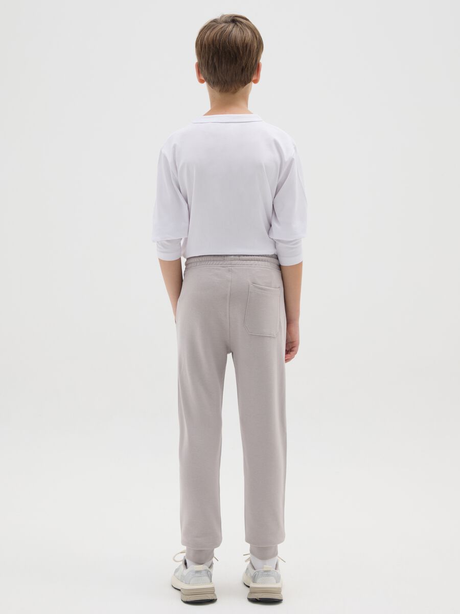 Pantaloni jogger da ragazzo in puro cotone grigio regular fit_2