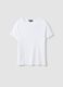 White pure cotton striped regular fit T-shirt_4