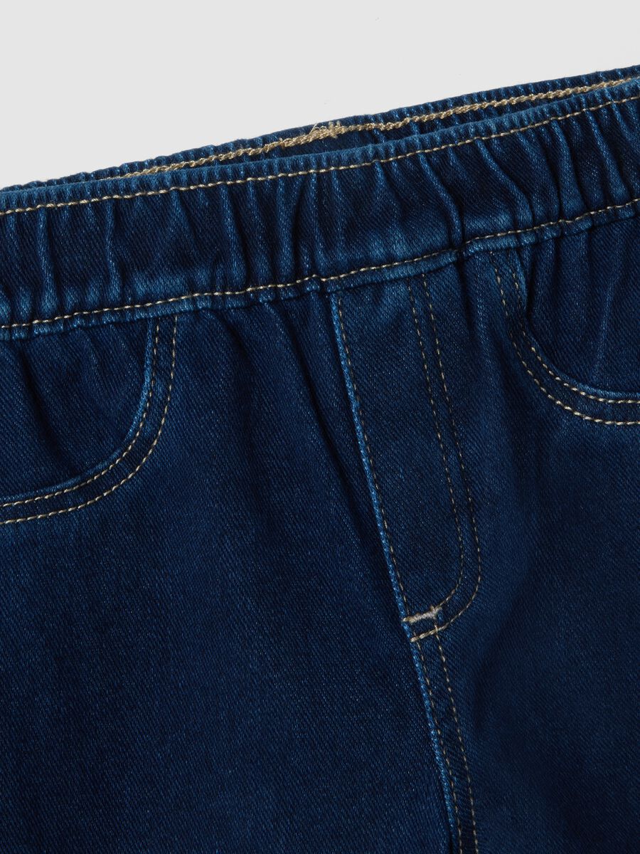 Girls' blue stretch cotton flare fit jeggings_2