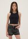 Girls&rsquo; black fitted ribbed stretch-cotton vest top_0