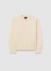 Girls' beige regular fit cardigan with knitted pattern_3