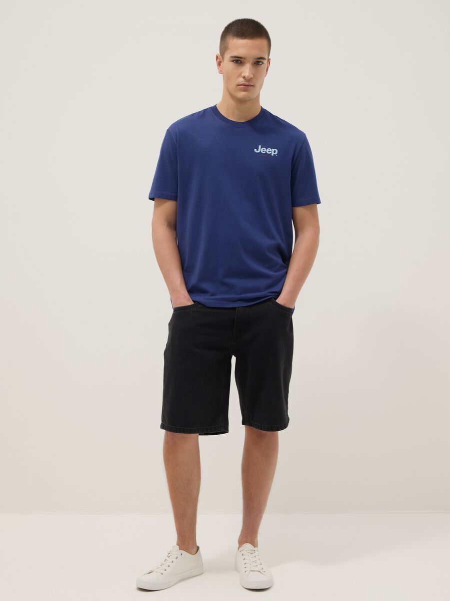 Blue pure cotton regular fit T-shirt with Jeep print_2