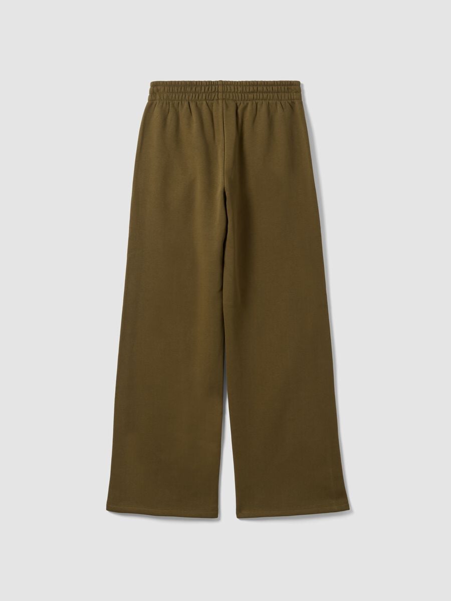 Pantaloni jogger verdi in misto cotone straight fit_2