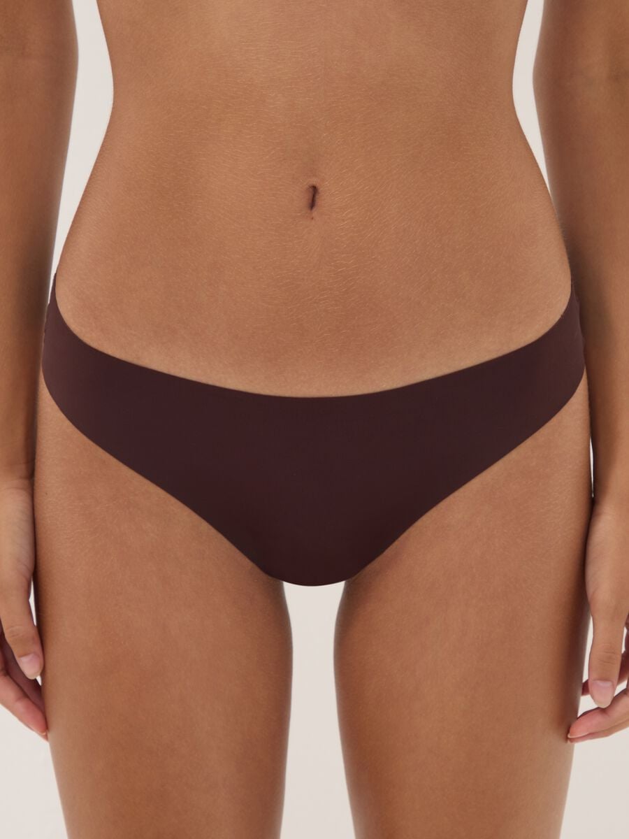 Brown stretch microfibre briefs_1