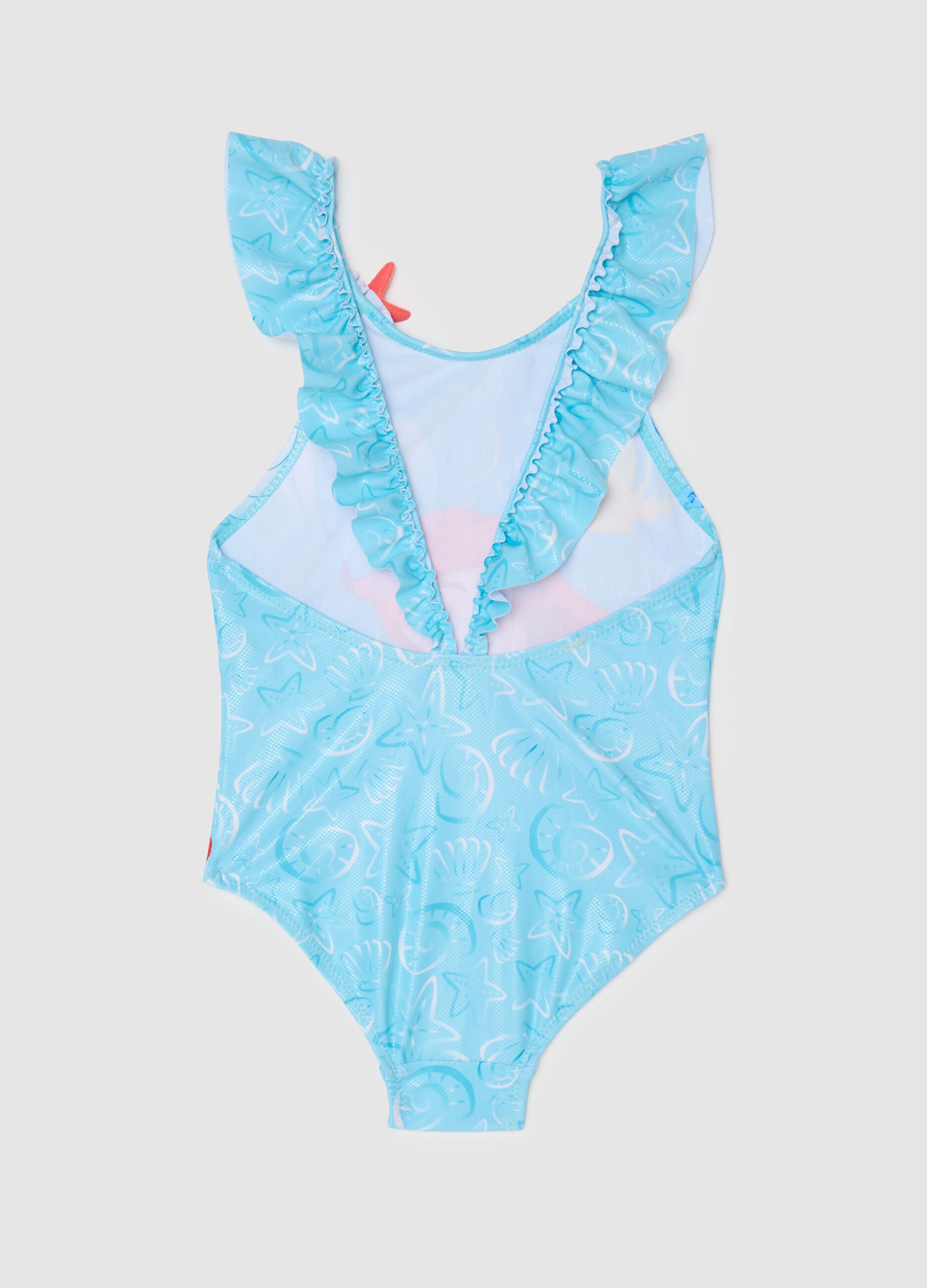 Girls’ swimsuit in multicoloured stretch fabric