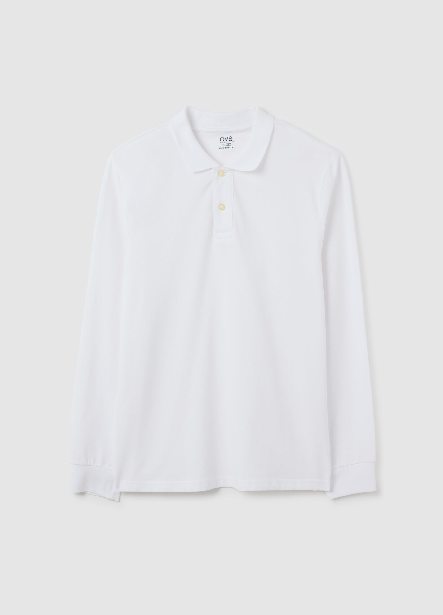 Long-sleeved polo shirt in organic cotton