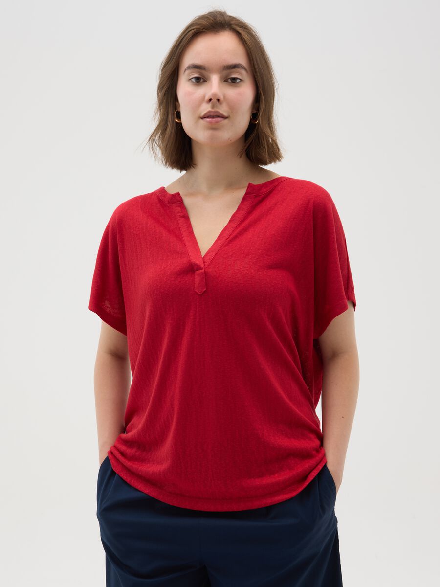Women's red blend regular fit jumper_0