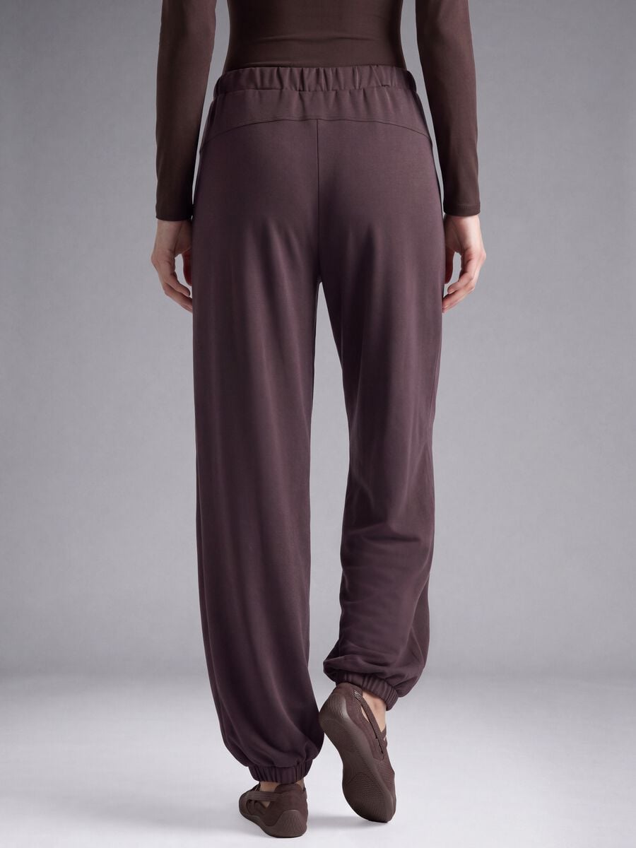 Pantaloni sportivi viola in viscosa elasticizzato_3