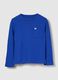 Long Sleeve Blue Cotton T-shirt_0