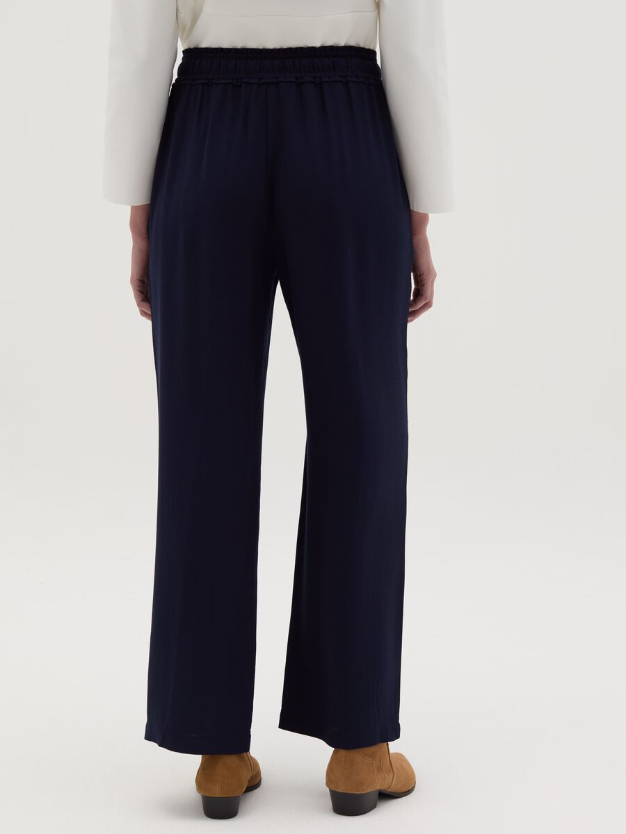 Jogger trousers in viscose with drawstring_3