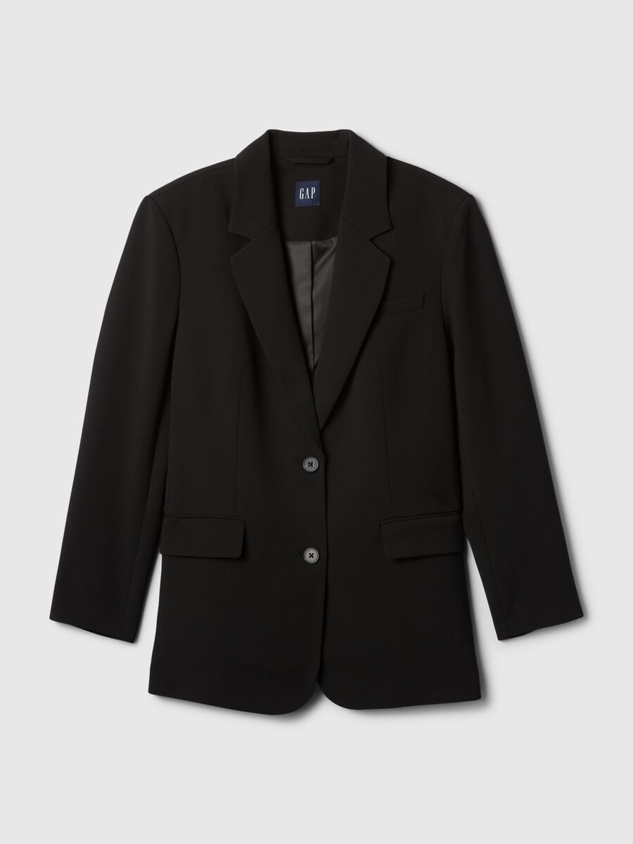 Solid colour single-breasted blazer_4