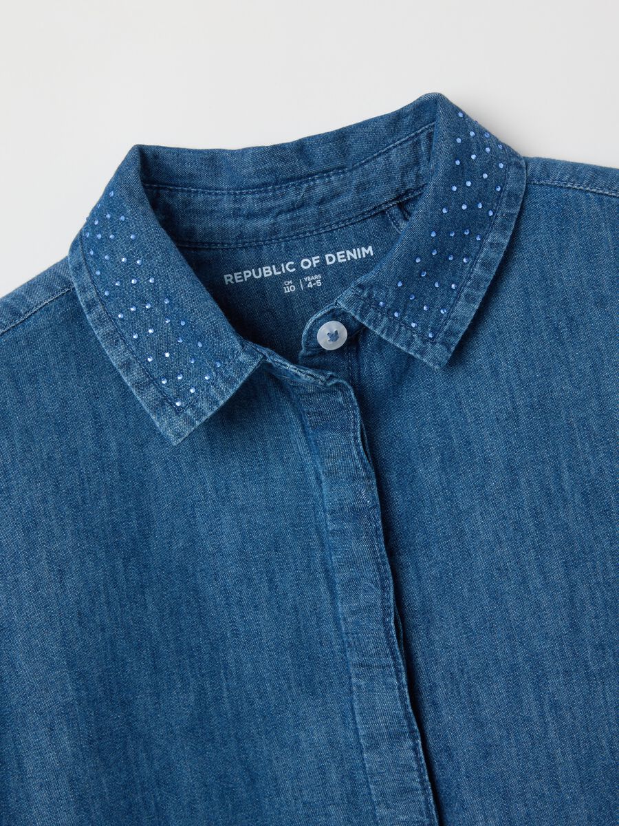 Girls' pure cotton denim shirt regular fit_3