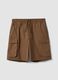Brown cotton cargo Bermuda shorts with a baggy fit_0