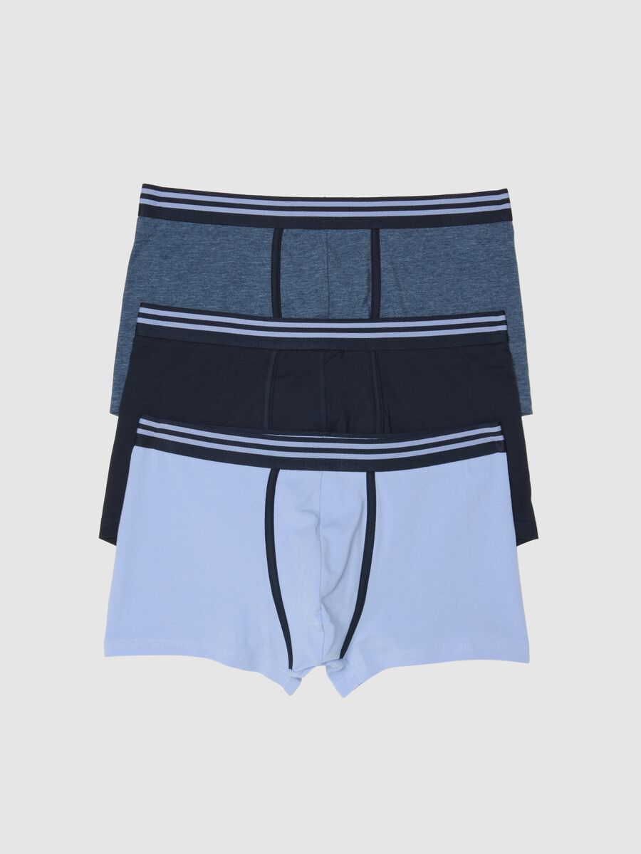 Tripack boxer in cotone elasticizzato blu_0