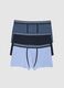 Tripack Boxer Shorts in Stretch Cotton Blue_4