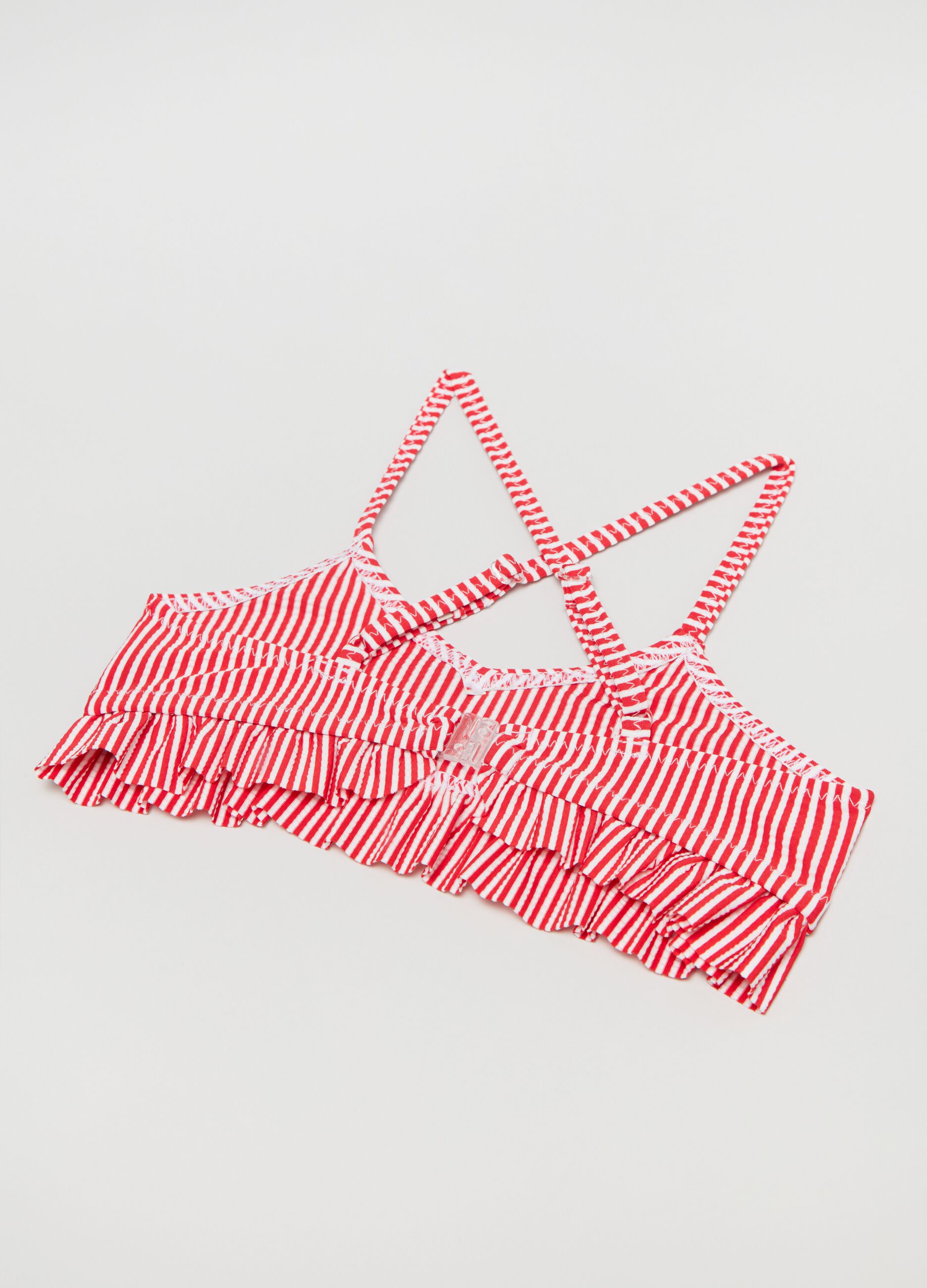 Striped bikini with frills