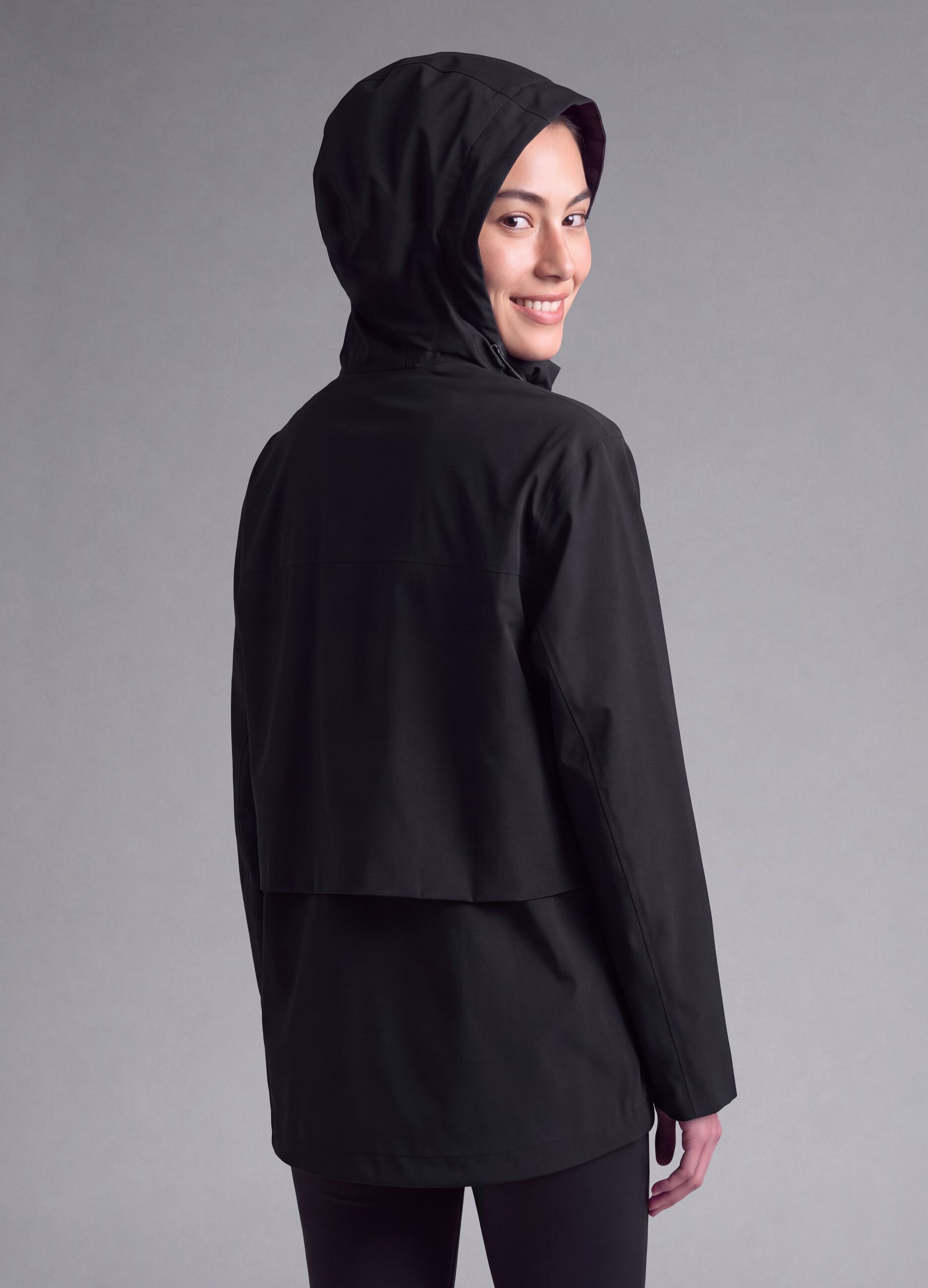 Blue hooded jacket with zip, regular fit