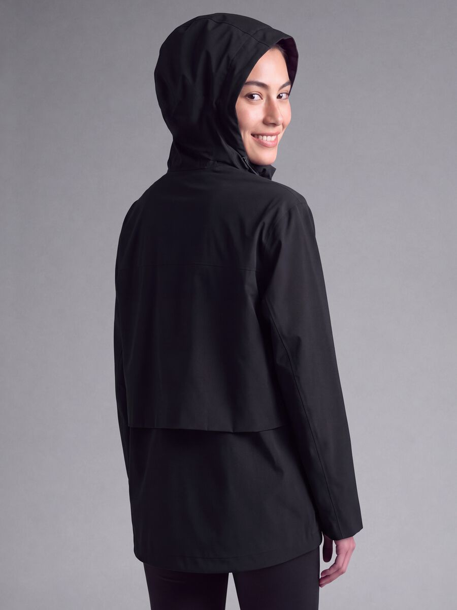 Giacca blu con cappuccio e zip regular fit_2