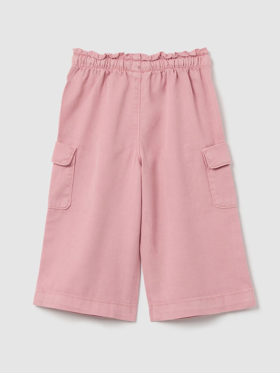 Pantaloni cargo in Lyocell e cotone con coulisse _1