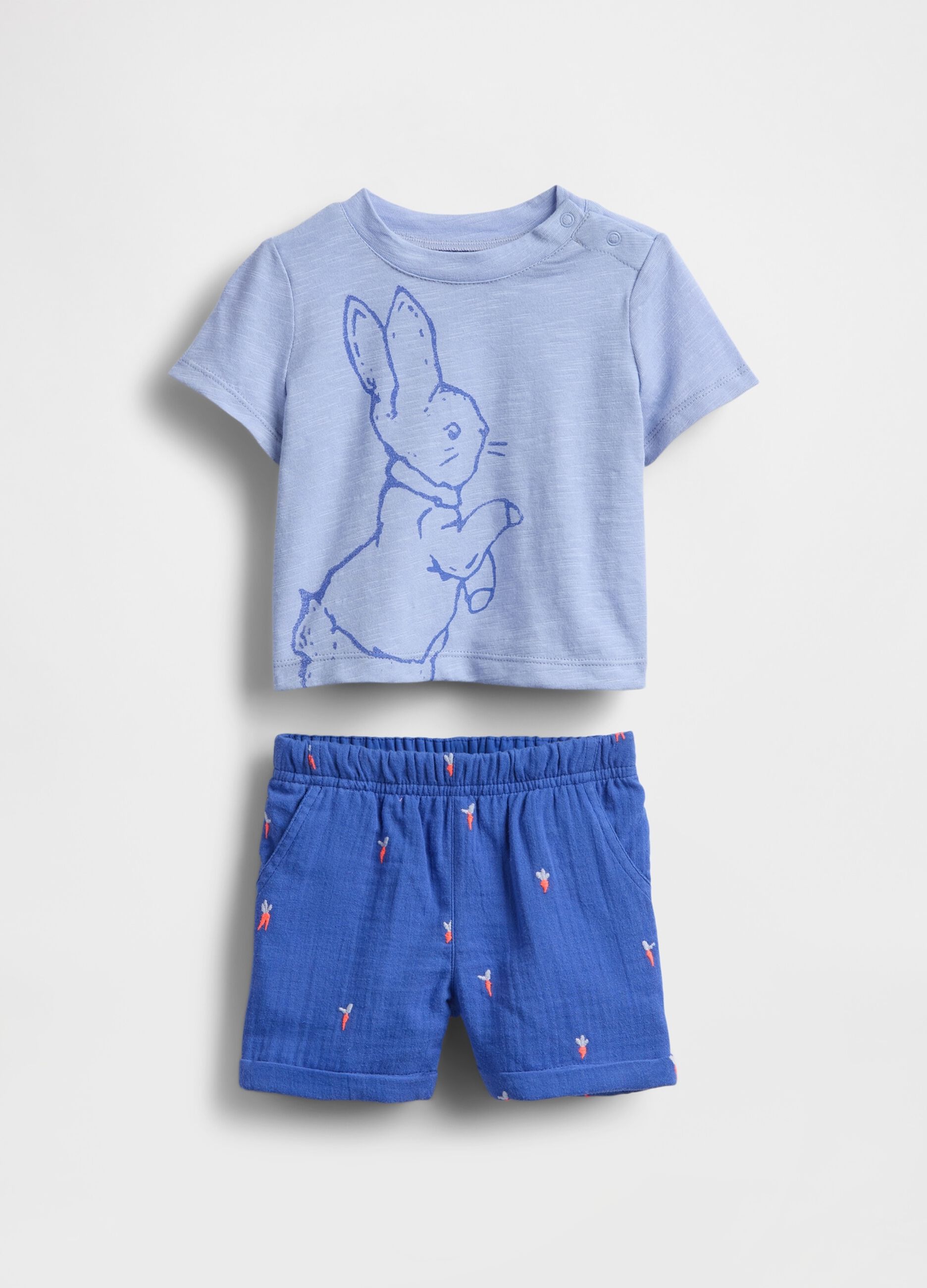 Summer set with blue t-shirt and blue shorts