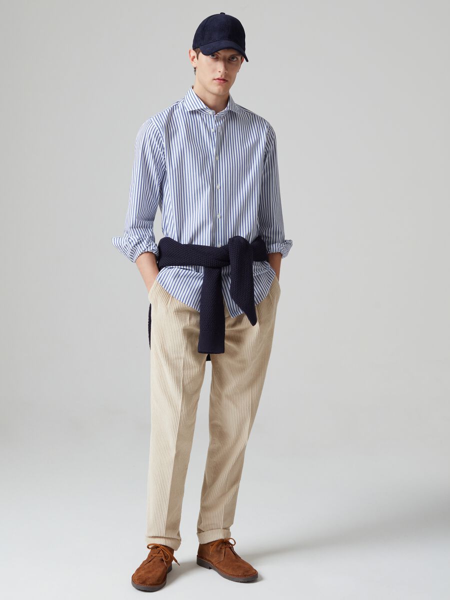 Camicia in cotone a righe_0