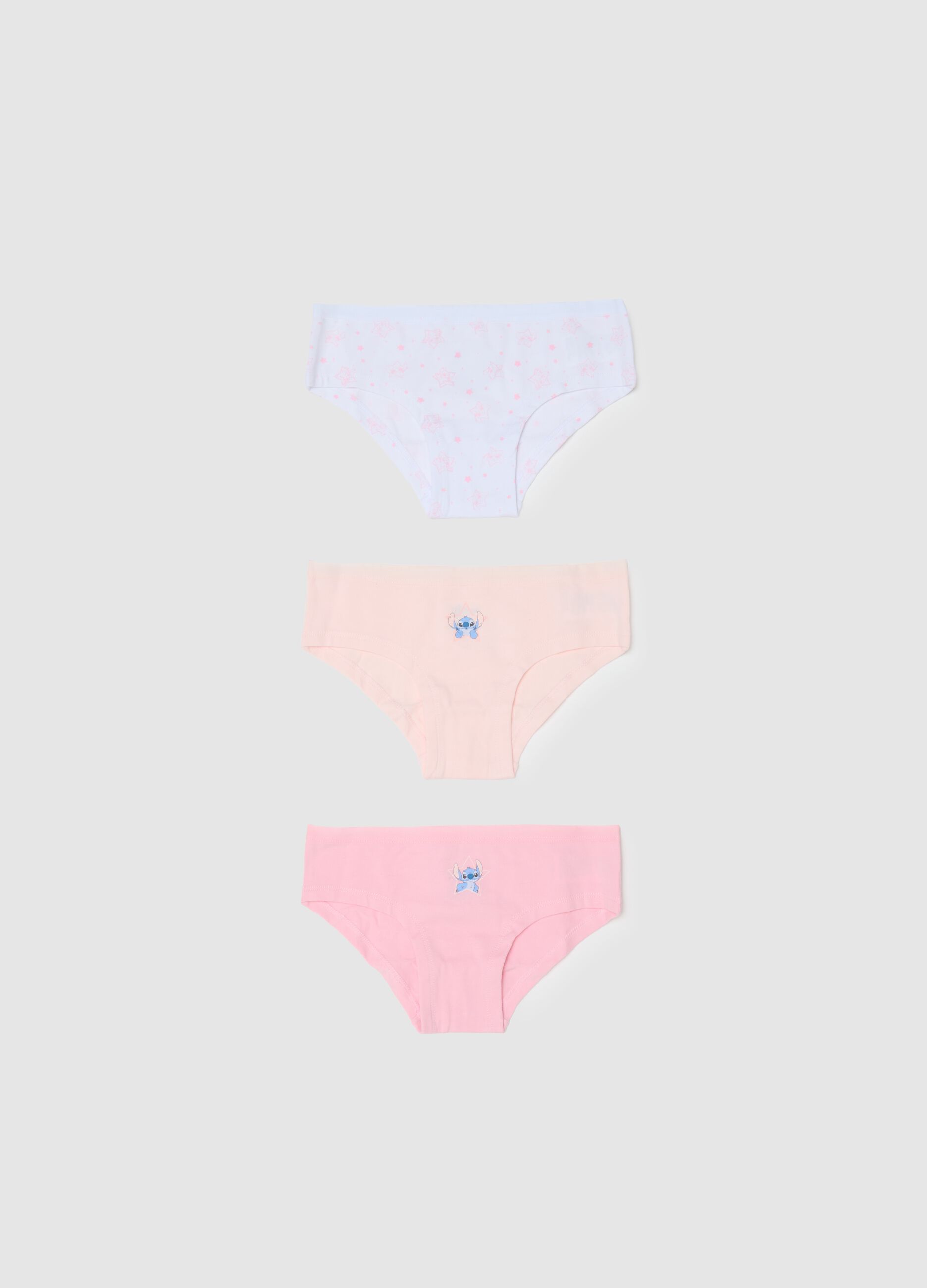 Tripack of multicolored elastic cotton girls' briefs regular fit