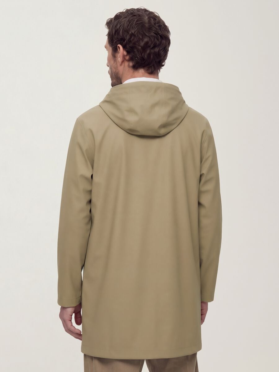 Impermeabile beige regular fit con zip_3