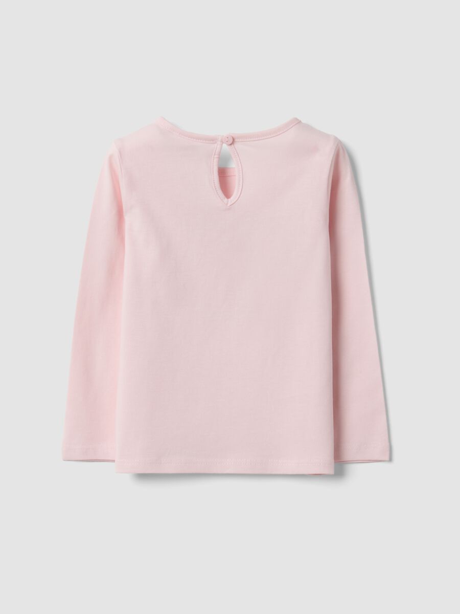 Maglietta rosa in puro cotone organico con stampa orsetti per bimba_1