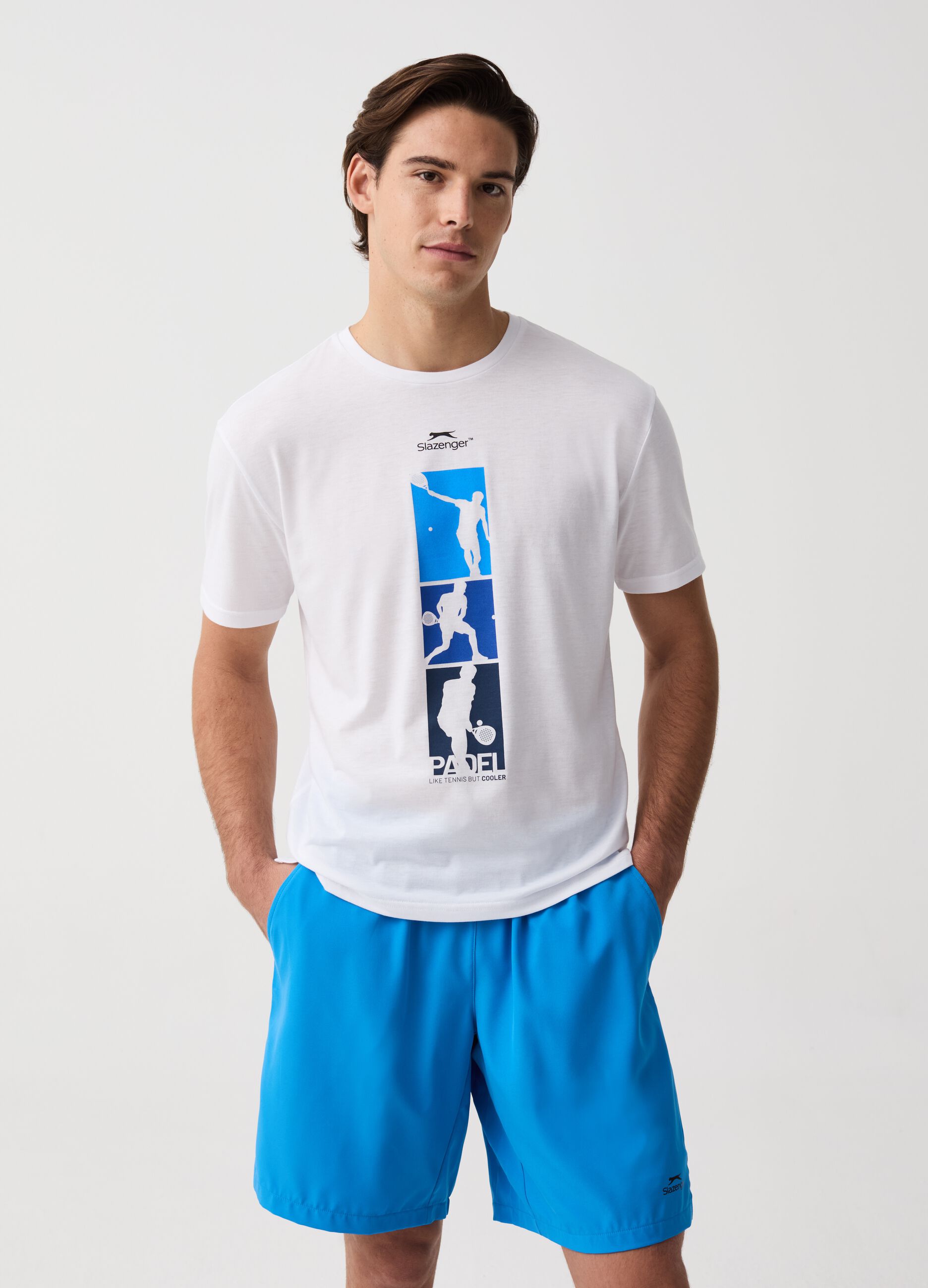 T-shirt tennis con stampa padel Slazenger