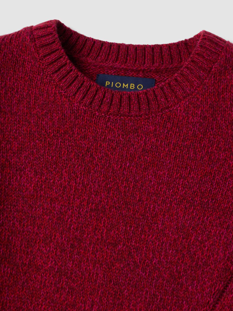 Red wool-blend crew-neck vest with oversized fit_1