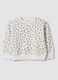White crew-neck sweatshirt in pure cotton with animal print_0