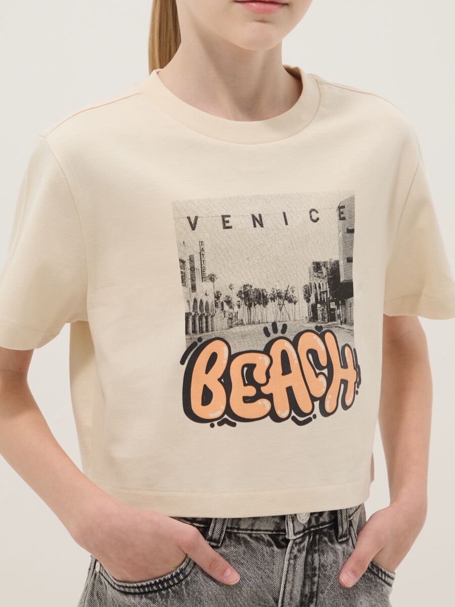 Beige organic cotton short-sleeve T-shirt_2