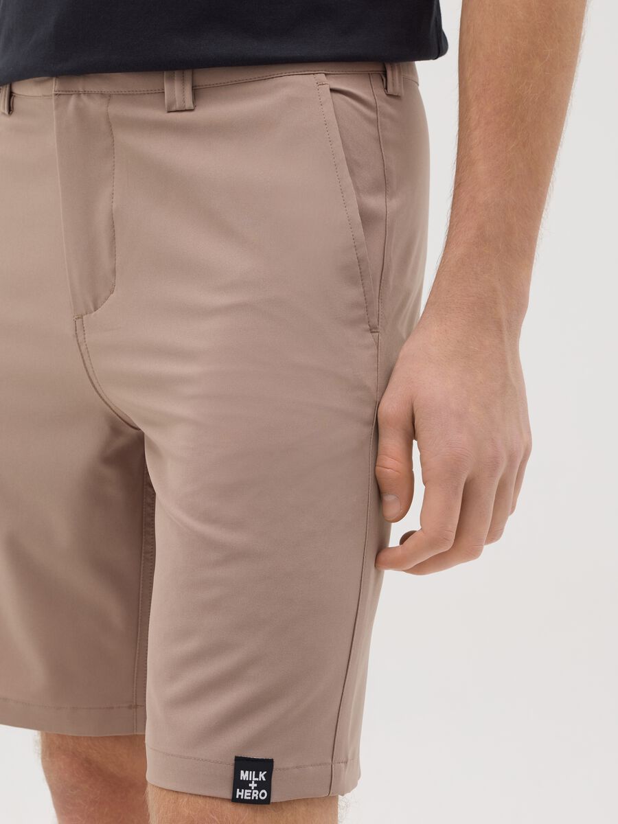 Beige Stretch Fabric Boxer Shorts Milk+Hero_3