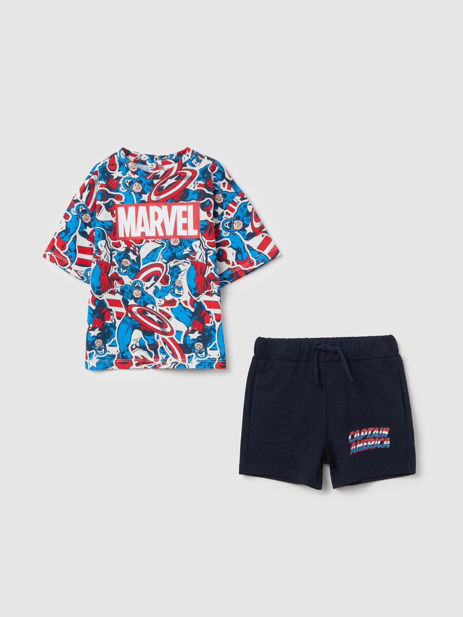 Cotton jogging set with Captain America print_0